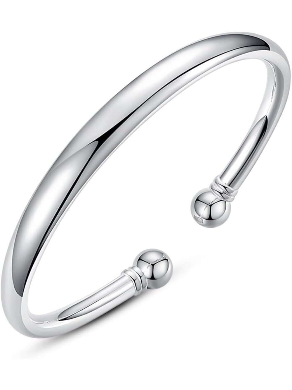 Adjustable 925 Sterling Silver & Gold Bangle Bracelet - Durable Cuff for Men